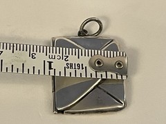 Vintage Sterling Silver Envelope Locket Pendant 1 1/4″ x 7/8″ Chatelaine 6g🌺🌺