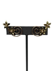 VTG Sterling Silver 925 Floral Ear Climber Swirl Earrings Gold Plated Clip On