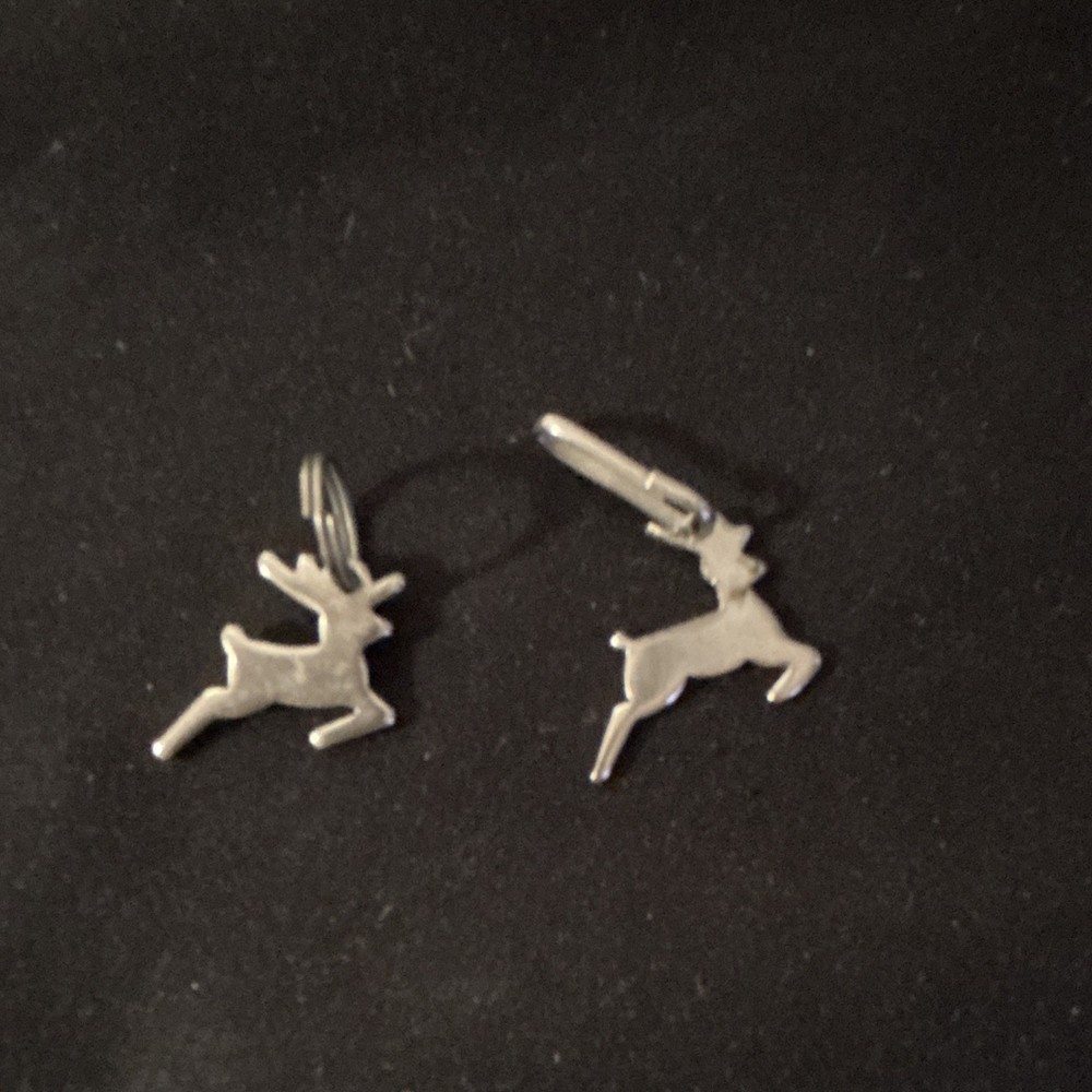 1950’s Deer Charms Vintage Original Silver Color Charm