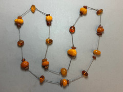 Vintage Baltic Amber Necklace 93g Huge Chunk Egg Yolk Landscape Honey Artist