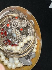 Estate Lot Of Vintage Jewelry 22 Pieces& Adorable Collectable Rabbit Trinket Box
