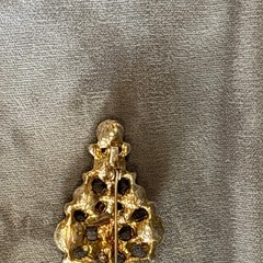 Vintage Art Deco Rhinestone Brooch Silver Tone Marquise Diamond Openwork Pin