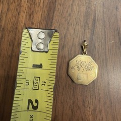 Vintage Art Deco Octagon Locket – 1/20 12K Gold Filled – Etched Floral Design DI