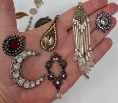 Lot Vtg & Modern Victorian Art Deco Style Pendants Findings Jewelry Craft J1