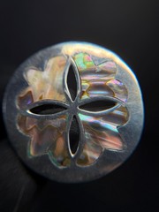 Taxco EMI Sterling Silver Abalone Sand Dollar Brooch Pendant Mexico