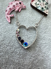 5 Necklaces LOT Girly long heart Y2K 1990s 2000s pink colorful jewelry costume