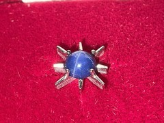 VINTAGE KAREN LYNNE 14KT GOLD LINDE STAR SAPPHIRES EARRINGS, NECKLACE SET