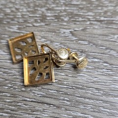 Vintage JMS 1/20 12K Gold Filled Screw Back Dangle Earrings Women Geometric