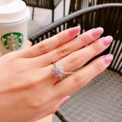 3 Ct Cushion Diamond Engagement Wedding Ring Lab Created 14K White Gold Finish