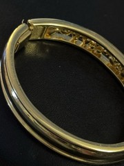 Nolan Miller Bracelet Rhinestones Gold Tone 2.25” Inner Diameter Vintage