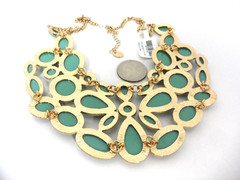 Icing Bib Necklace Seafoam Green Cabochons Pear Oval Marquise MSRP $22.50 NWT