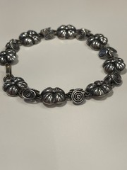 Mid-Century Taxco Sterling Silver 925 Flower & Spiral Bracelet