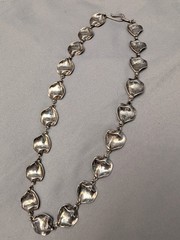 Vintage Anne Dick Sterling Silver 925 Disc Necklace w Hook Clasp – 18″