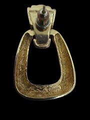 Single Christian Dior Germany Goldtone Door Knocker Pierced Earrings