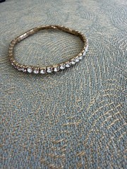 Vintage golden tennis stackable Rhinestone sparkling Stretch Bracelet approx 2.7