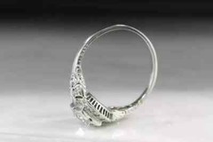 Antique Art Deco Style 2CT Lab Created Diamond Engagement 14k White Gold FN Ring
