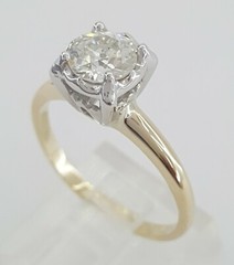 Antique Art Deco 14k Old European Solitaire Diamond Engagement Ring 0.78 ct GIA