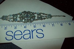 Signed VCLM Sparkling Blue AB Rhinestone Bracelet fits 7.5” to 8.5″ Gorgeous