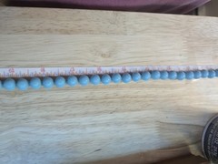 Vintage Robins Egg Blue Glass Bead 25.25″ necklace Hand Knotted Goldtone Clasp