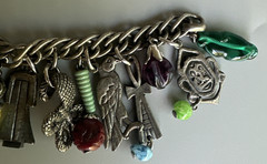 Napier Multi Charms Silver Chain Bracelet 7in. Massive! Charms 1.5in