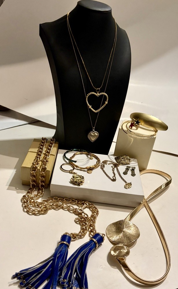 Mixed Lot Goldtone ~ Vintage Hearts ~ Retro Chic Belts , Alex&Ani ~ More !