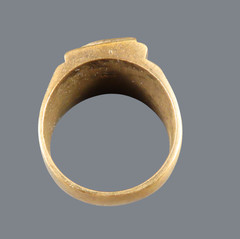Vintage GOLD PLATED Brass Maybe MEN’S SIGNET RING Classic Cut Fan/Sun/Star SZ 11