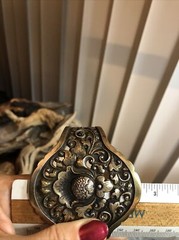 Vintage Yogya Silver 800 Floral Scroll Open Work Cuff Bracelet 43.7g, Adjustable