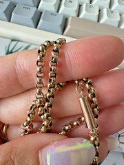 Antique 9ct/9k Rose Gold Rolo Chain.Neckalce 16 in 6.2 g , 3mm link