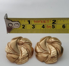 Genuine 14k Gold Earrings Round Swirl Genuine Yellow Gold 4.6 Grams Unique