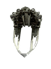 1930s CROWN TRIFARI Art Deco Alfred Philippe Dress Clip Blue Baguette Rhinestone