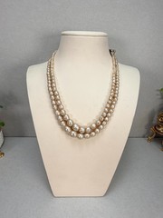 Miriam Haskell Double Strand Baroque Faux Pearl Necklace Vintage Signed