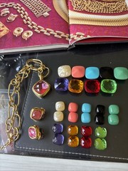JOAN RIVERS Interchangeable Chic Link Necklace & Earring Set 10 Colors NEW