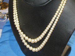 Vintage Graduated no knot Pearl Double Strand 18” Necklace Sterling Silver Clasp