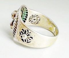 Vintage ring ,made in the USSR , 875 silver,gold plated,ruby ​​/ Size – 8 / USSR