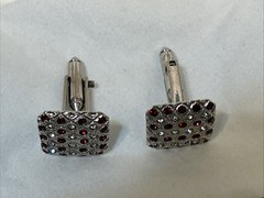 Costume Jewelry Lot Vintage 5 PCs Cuff Links & 3 Rings With Real Stones