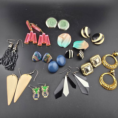 1980s Retro Vintage Earrings Lot of 13 Pierced Earring Pairs