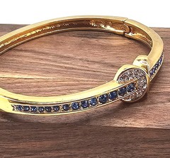 Vintage Camrose & Kross Jacqueline Kennedy Hinged Bangle Crystal Bracelet Med-Lg