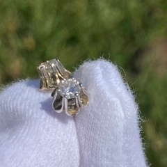 Vintage 14K White Gold Diamond Stud Earrings Belcher Set Appraised @ $1228 Video