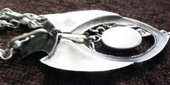 ARTISAN LARGE STERLING PENDANT NECKLACE w STONE -2 7/8 INCHES, 19.5 INCHES