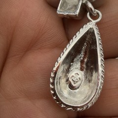 Vtg X Drop Silver Gold Tone Rope Teardrop Dangle Earrings Designer PD Nice