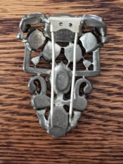 Eisenberg Originals 3” Pot Metal Fur Clip/Elaborate Design/Faceted Rhinestones
