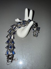 Vintage 5 Link Juliana Blue Keystone Rhinestone Bracelet