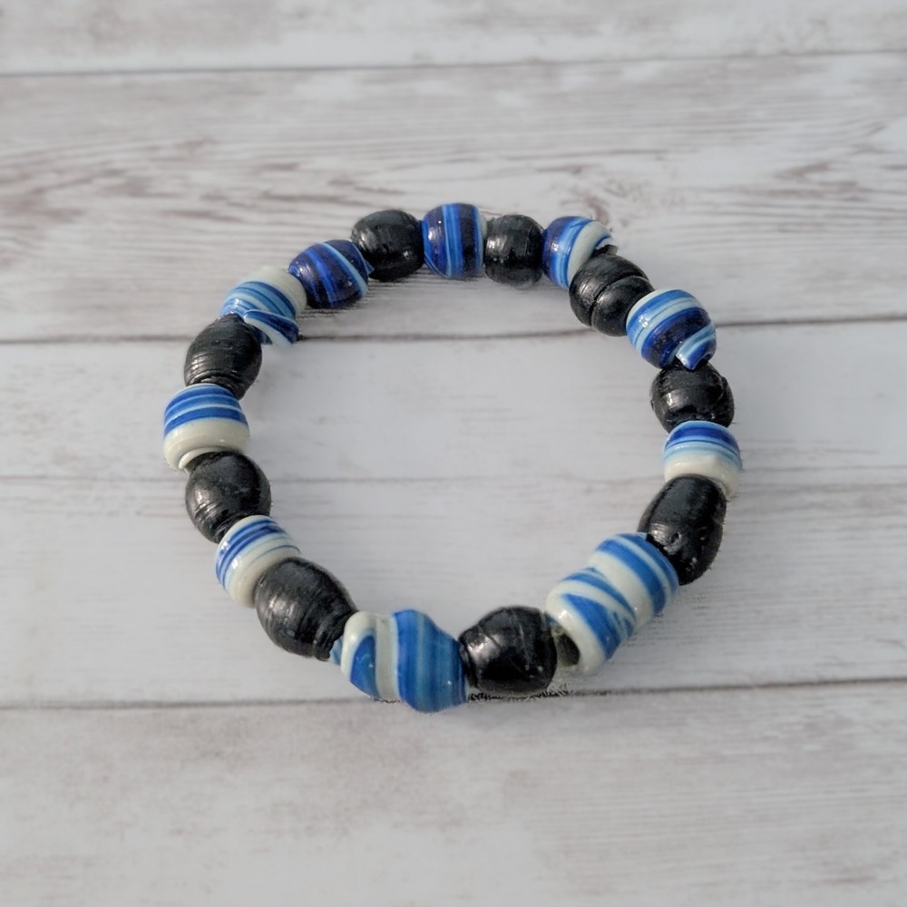 Vintage Bracelet Bangle – Blue, Black, Off-White