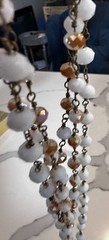 3-Layer Beaded Necklace Gold Tone Multicolor Neutral Boho Chic Long
