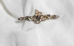 Vintage Delicate Silver and Pearl Ivy Leaf Brooch/Pin