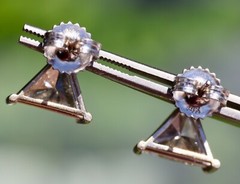 14K SOLID WHITE GOLD 2.43cttw Trillion Cut Natural Diamond STUD POST EARRINGS