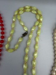 Lot of 8 Vintage to Modern Faux Pearl Necklaces Various Colors, Sizes, Lengths