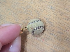 Vintage Y2K Juicy Couture Tennis Ball Charm Gold Tone Rhinestone Charm