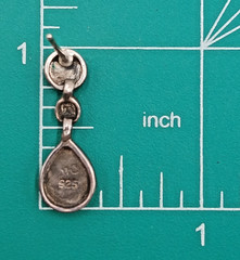 VTG 925 MC Teardrop Marcasite Earrings 1in Drop Sterling Silver 3gtw New Backs