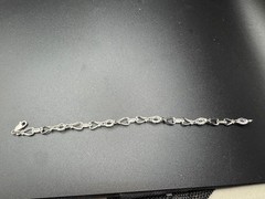 Ross Simons Sterling Silver 925 Vermeil Sapphire Diamond Accent Bracelet Sz 7″
